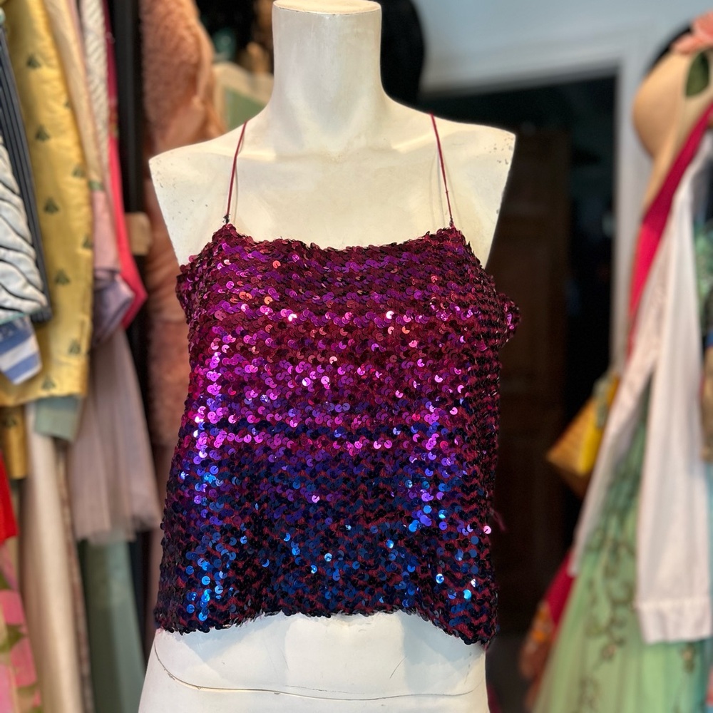 Vintage Jewel Toned Disco Top